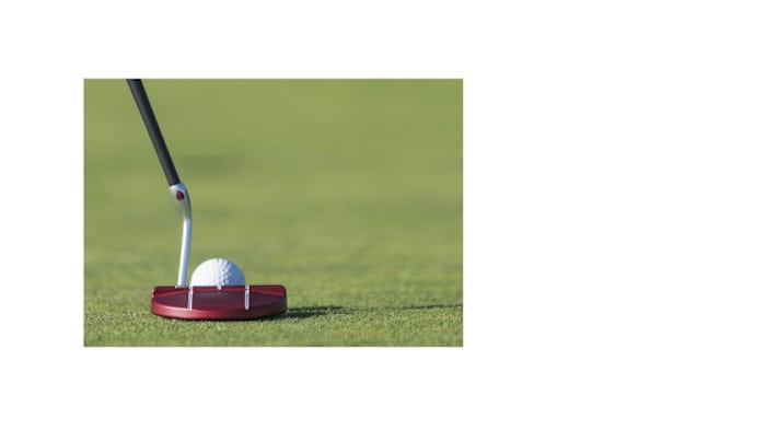 A lightweight carbon fiber shaft and tungsten steel weights on both sides of the sole plates, which stabilize the putter's contact with the ground, assist in allowing the putter to stand on its own.